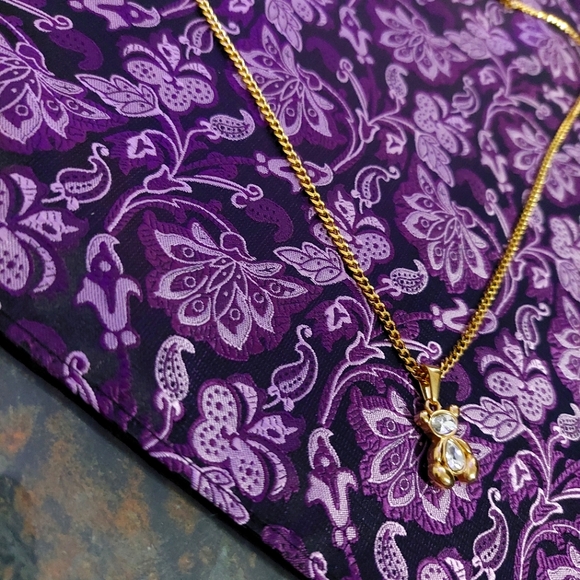 18K Gold Plated Bear Pendant Necklace with 18K Gold Plated Miami Cuban Link - Picture 2 of 5